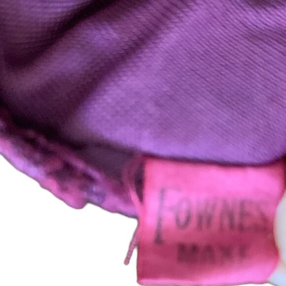 Vintage Fownes Ladies Stretchy Ruched Dressy Long Gloves Purple 92P - Picture 9 of 9